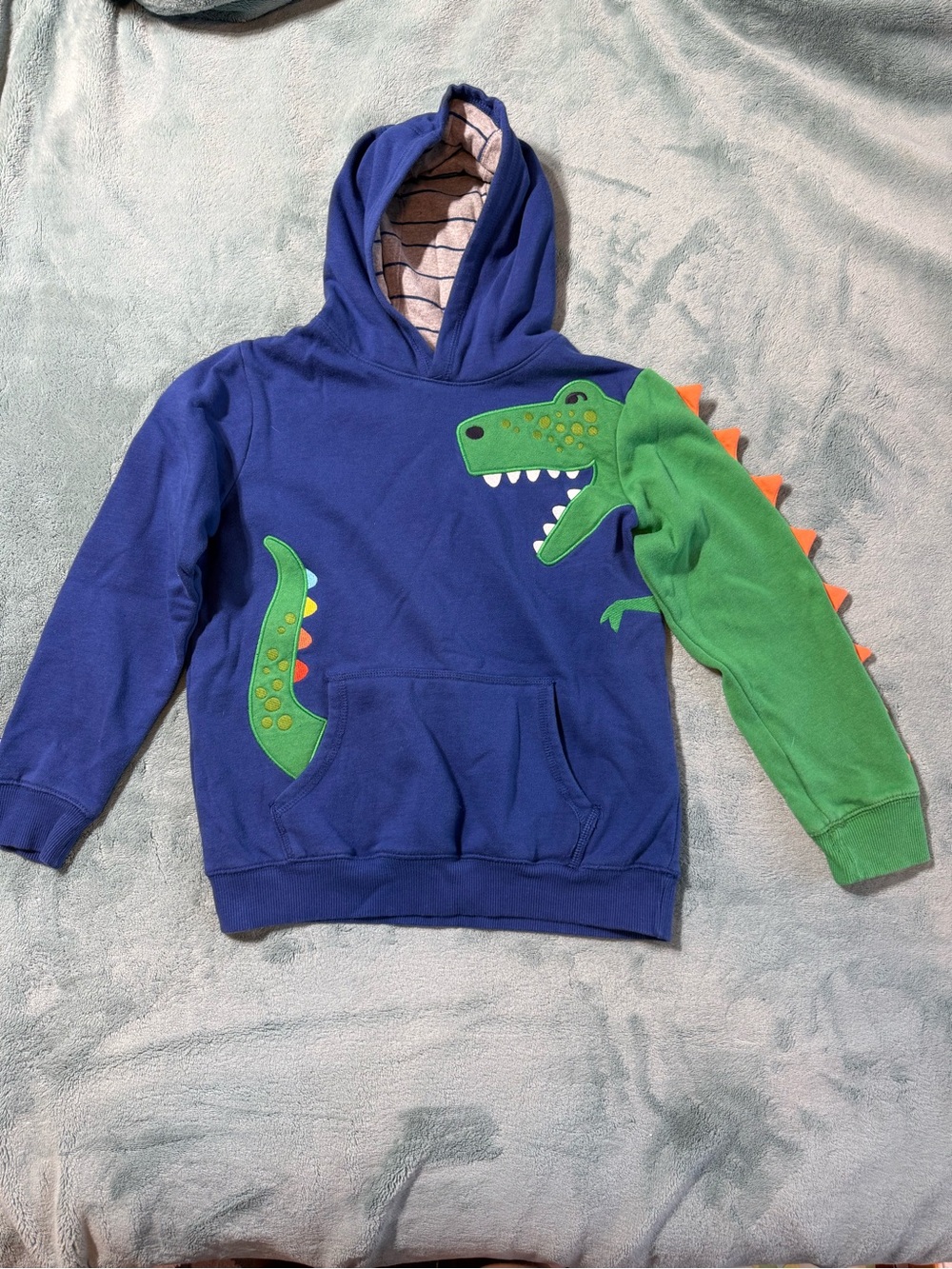 Gymboree Blue Hoodie with Green Dinosaur Applique